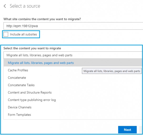 Migrate all lists to SharePoint Online Using SPMT