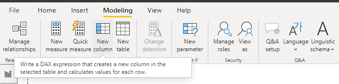 Add Calculated column in Modeling in Power BI