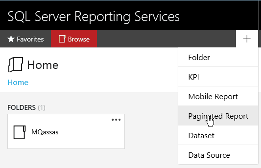 Create a report in ssrs 2016