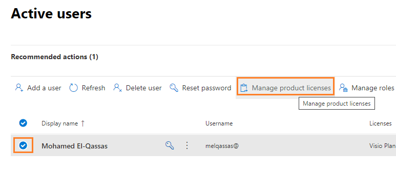 manage product license for a user in Microsoft 365