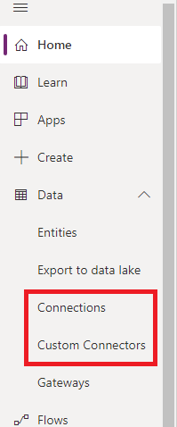 Connectors in Power Apps