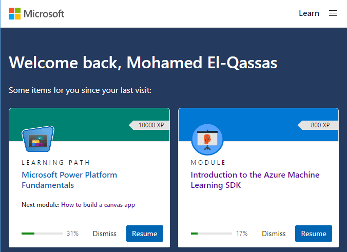 Microsoft Learning Path