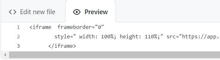 embed html in github