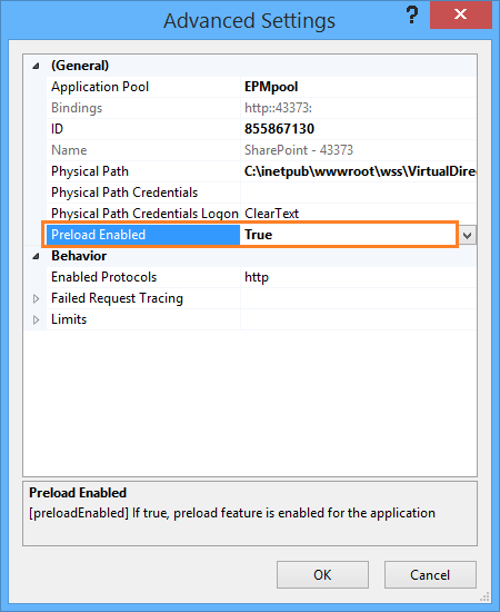 iis preload enabled true