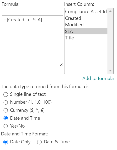 DateAdd in SharePoint Calculated Field