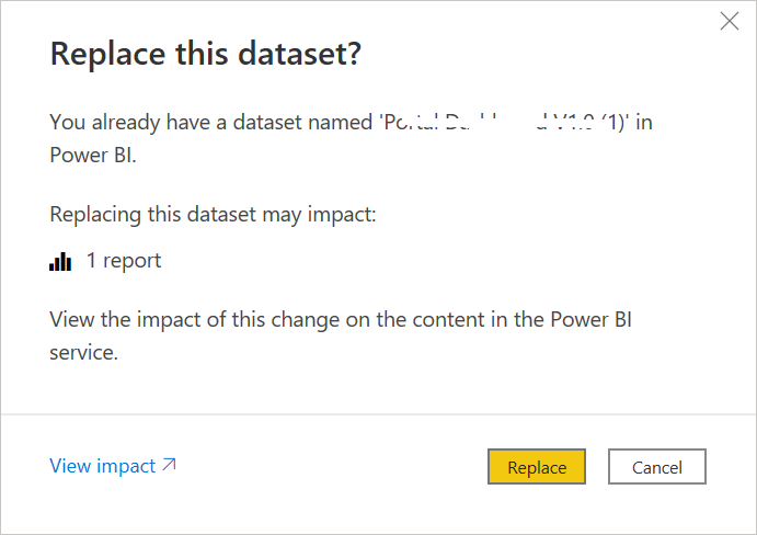 replace your power bi report with the new updated