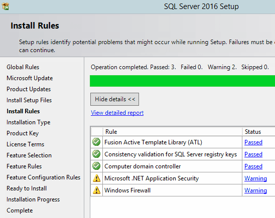 Install and Configure SSRS 2016 - Install Rules