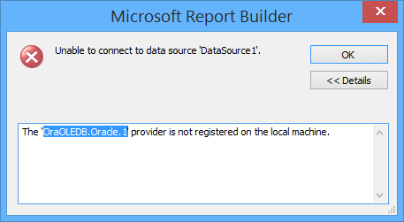 Поставщик oraoledb oracle 1 не зарегистрирован на локальном компьютере