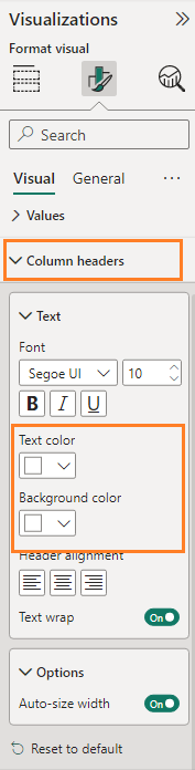 Remove Column header in a table in Power BI