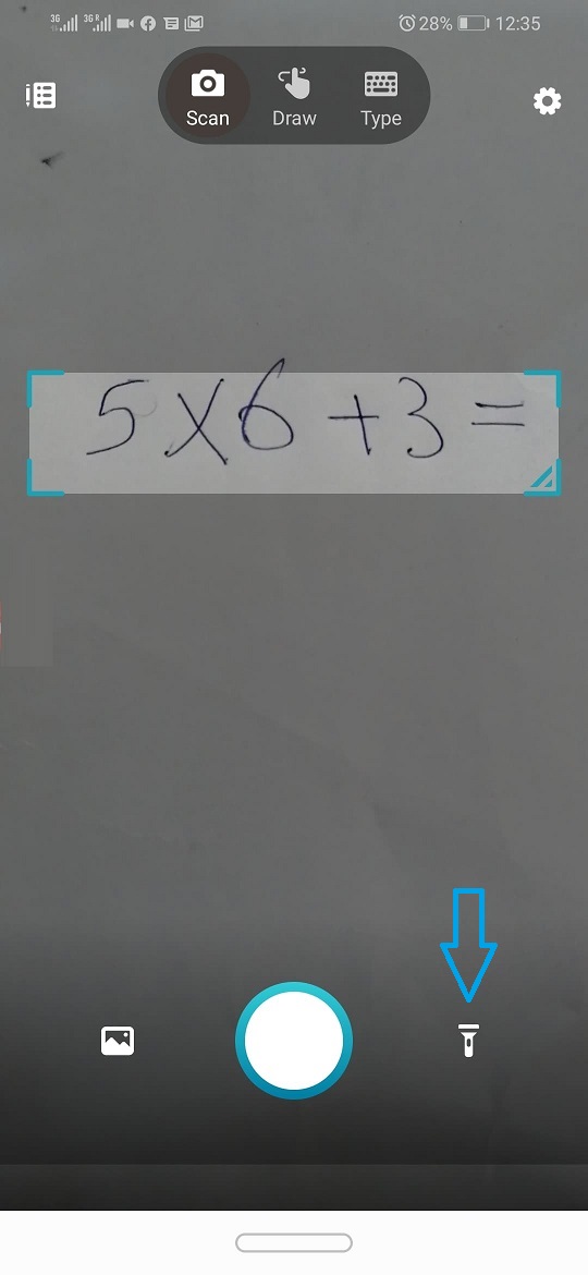 Scan Math equation and open flashlight