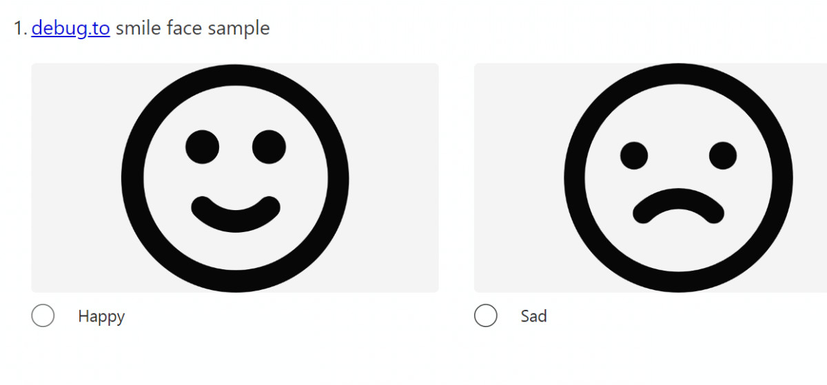 Smile face rating question in Microsoft Forms