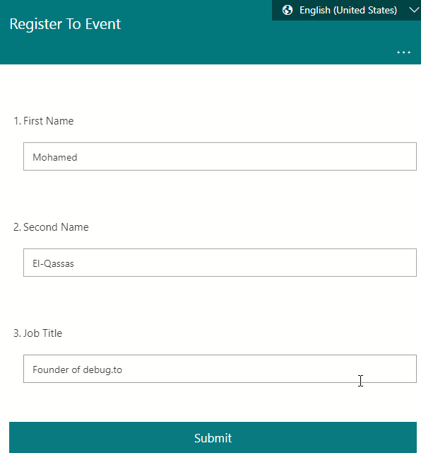 Switch languages in Microsoft Forms