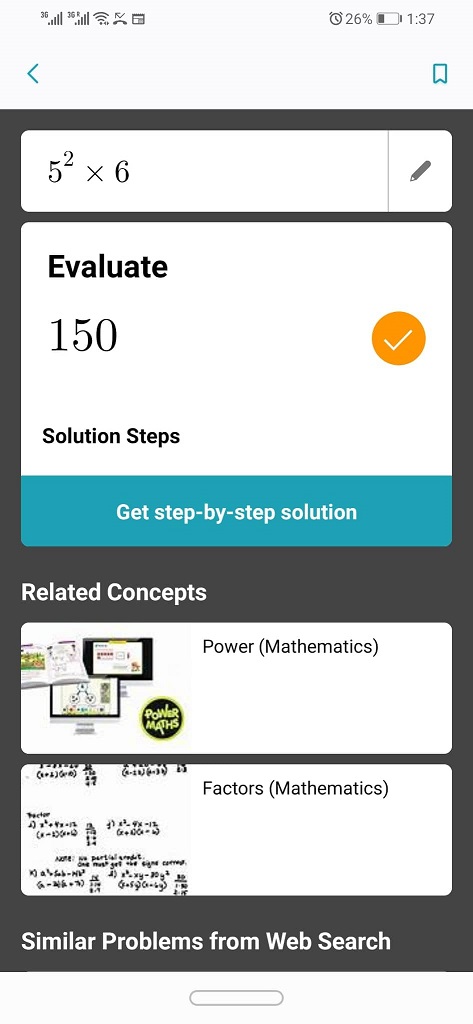 Math Solver Result