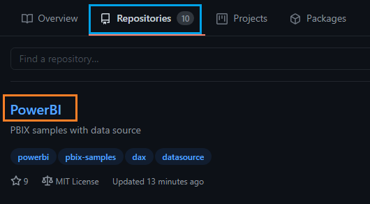 open GitHub repositories