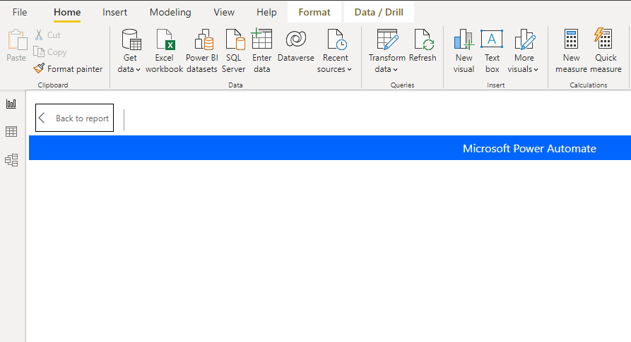 Power Automate blank in Power BI