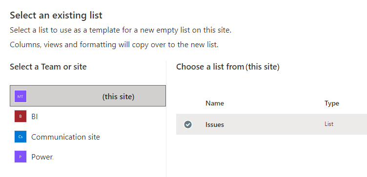 save list as template in SharePoint Online