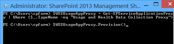 start wss usage application proxy using powershell