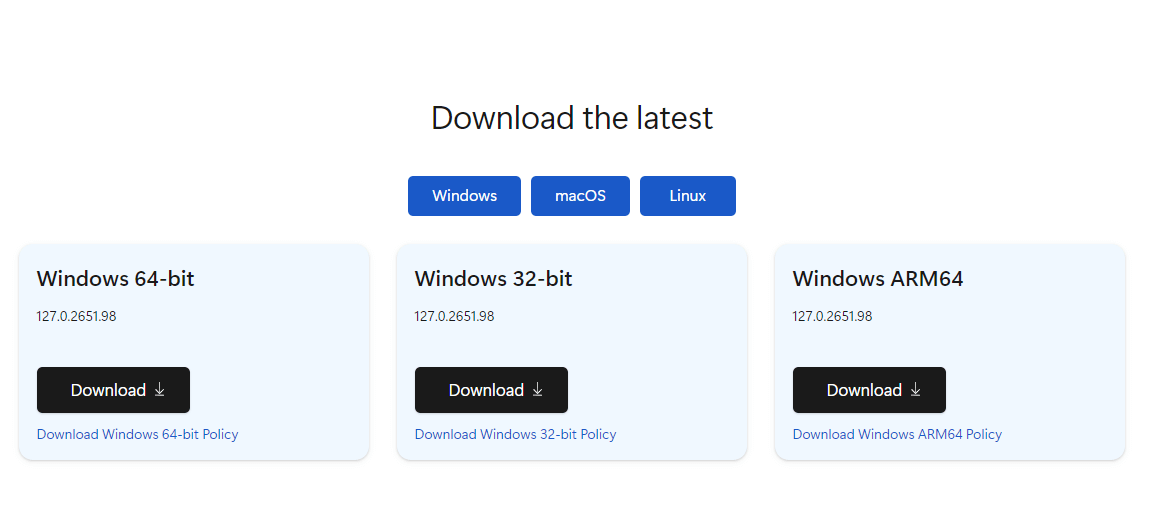 Offline download for Microsoft Edge Installer