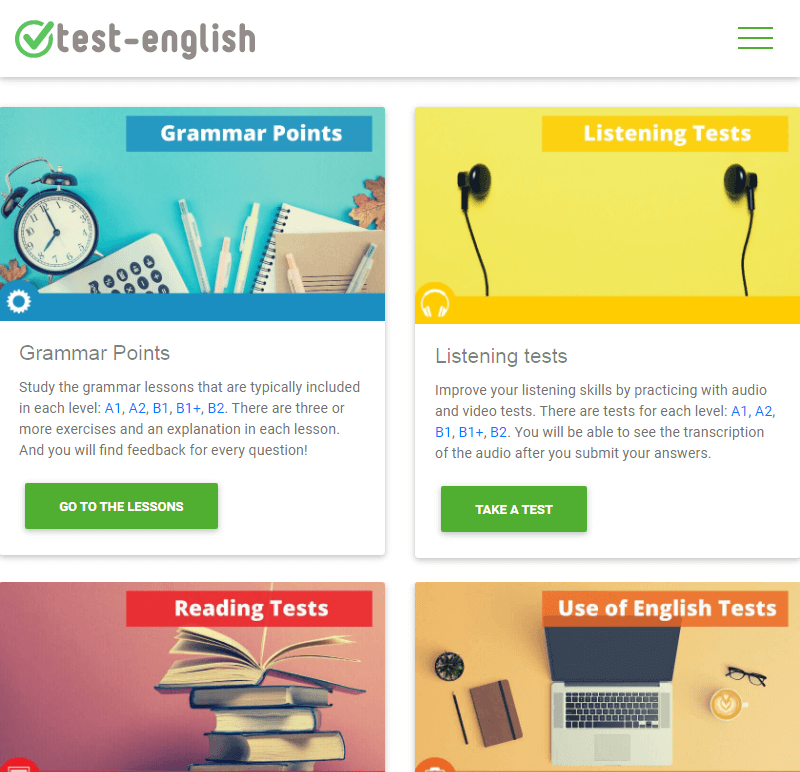 English grammar exercises  ESL practice tests for all levels