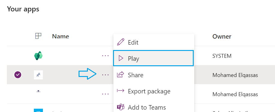 Play a power apps app