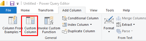 Create a custom column in Power Query
