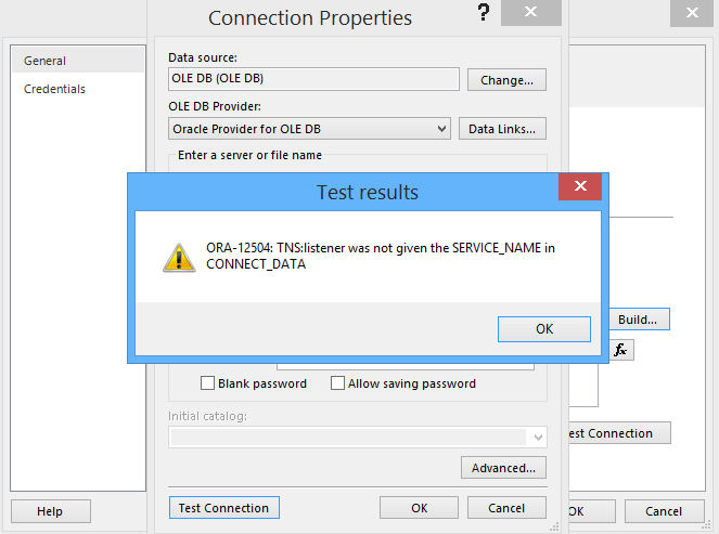 SSRS ORA-12504 TNS listener was not given the SERVICE_NAME in CONNECT_DATA