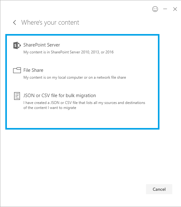 Source content to migrate to SharePoint Migration Tool for SharePoint 2016-min