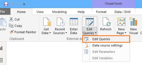 edit queries in power bi