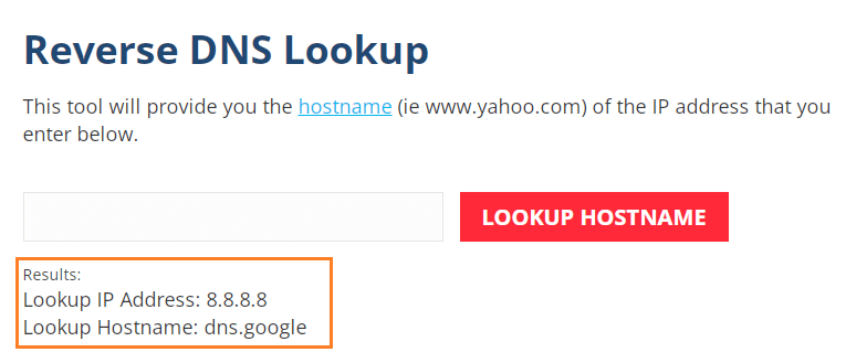 get hostname from IP online