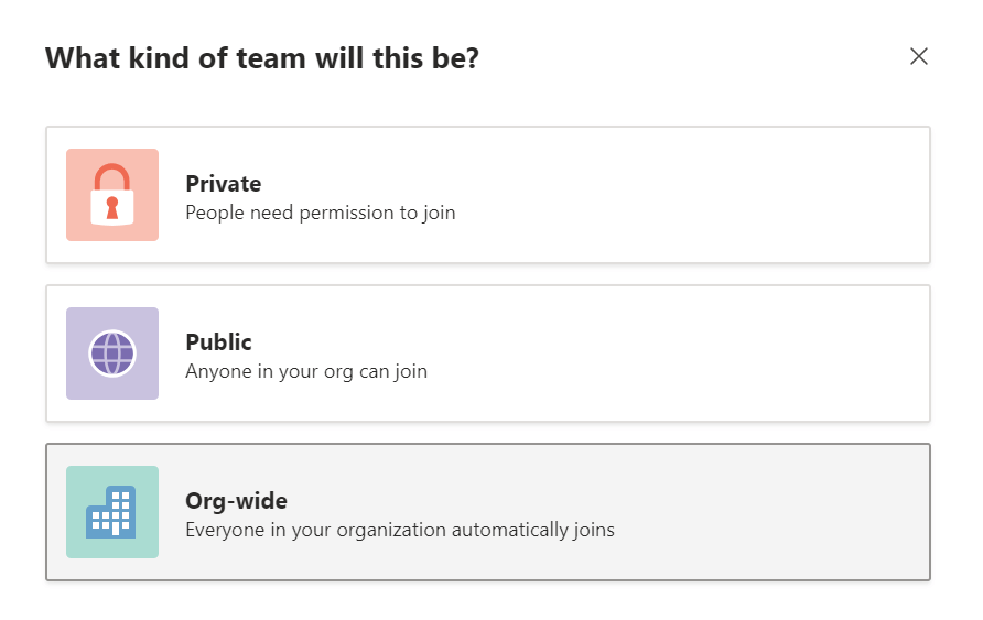 Org-Wide Team in Microsoft Teams
