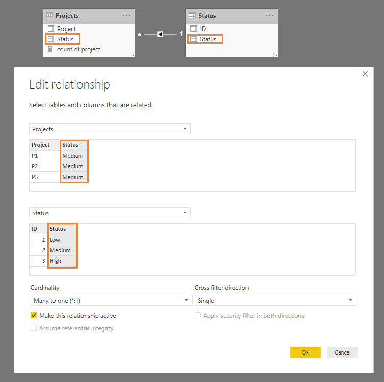 create a relation in Power BI