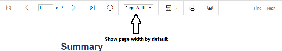 Power BI fit to Page Width by default