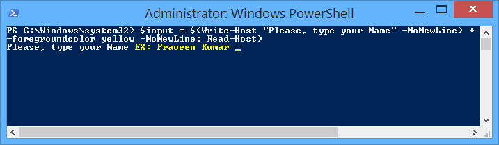 Using color with read-host powershell