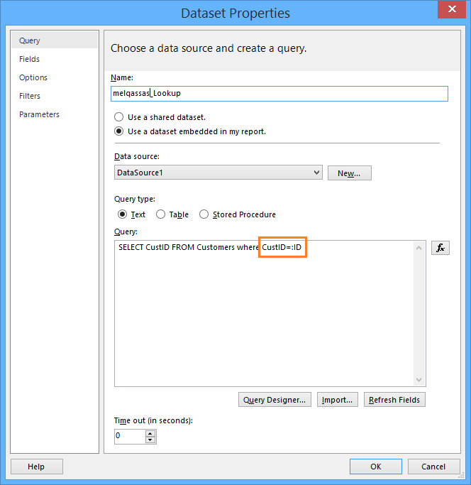 Oracle Query Parameters Example