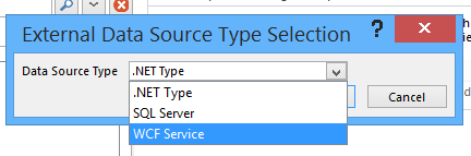 External data source Type Selection