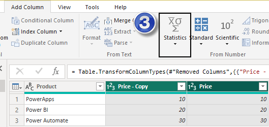 Create Avergare column in Power BI