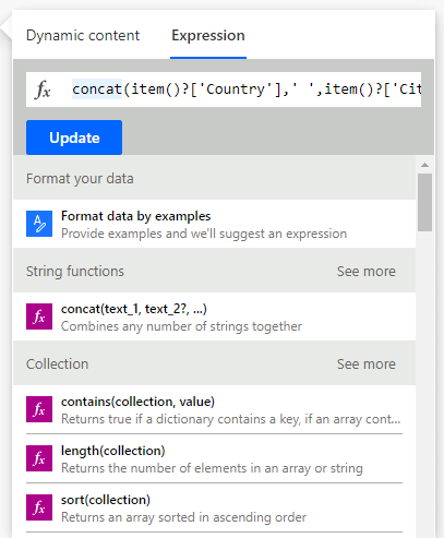 Get Column Value in Expression in Power Automate