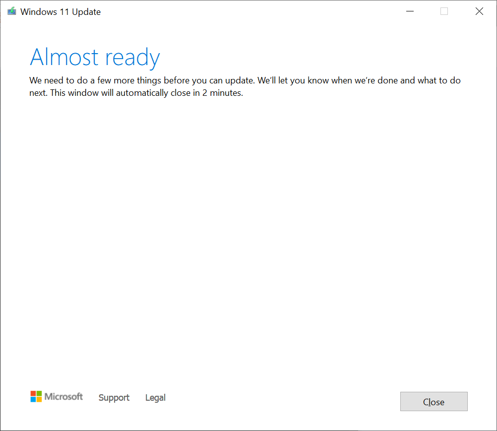 Windows 11 update ready