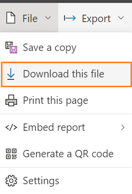 Download power bi report file