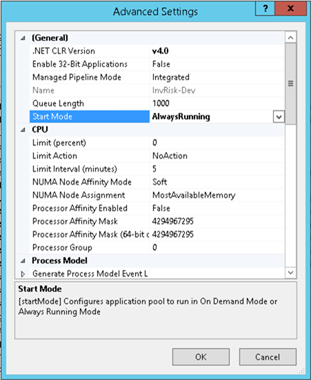 missing start automatically in IIS