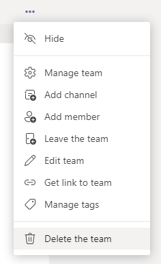 Archive Team option is missing in Microsoft Teams Desktop client App
