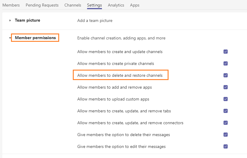allow members to delete and restore channels