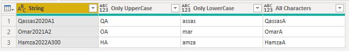 Power BI Extract only characters