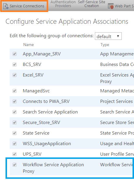 Configure SharePoint Service Application Association