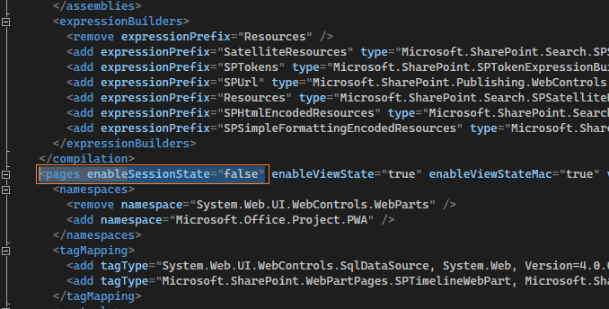 enable session state sharepoint 2019