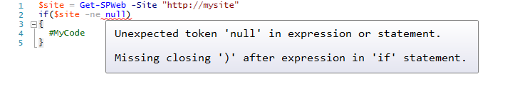 check variable not equal to null in PowerShell