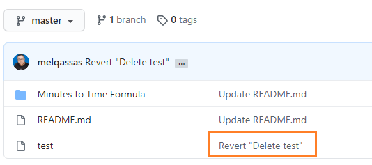 revert deleted file in GitHub desktop
