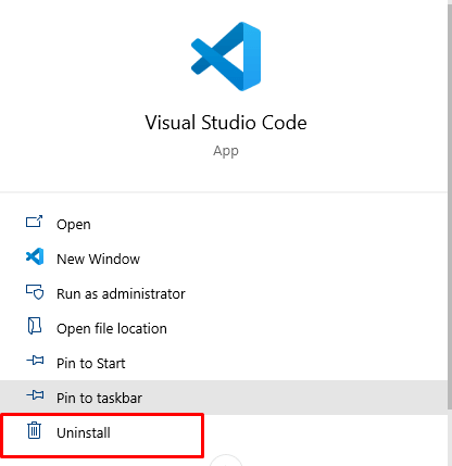 How to uninstall VS Code completely on Windows 10