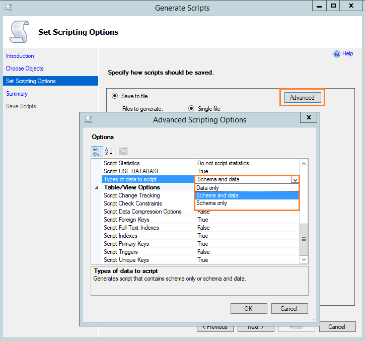 type of data of script