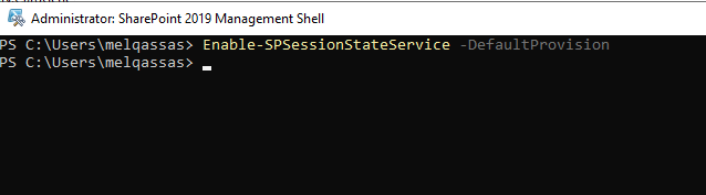 enable session state sharepoint 2019 using powershell